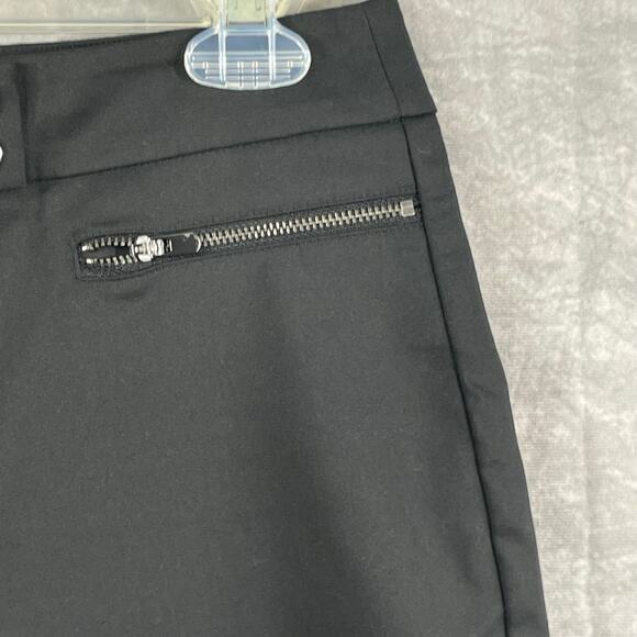 White House Black Market WHBM black 12" Bermuda shorts sz 4 zip pockets buttons - Picture 6 of 16
